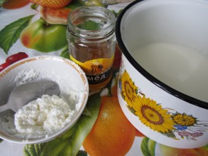 Рецепт теста для блинов без яиц, Dough recipe for pancakes without eggs Ингридиенты для выпечькип блинов без яиц.