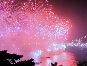 Новый год в городе Рио, фейерверк на пляже в копакабане, New Year in Rio Итоги декабря 2012, Tamaluku в городе Рио, на пляже в копакабане