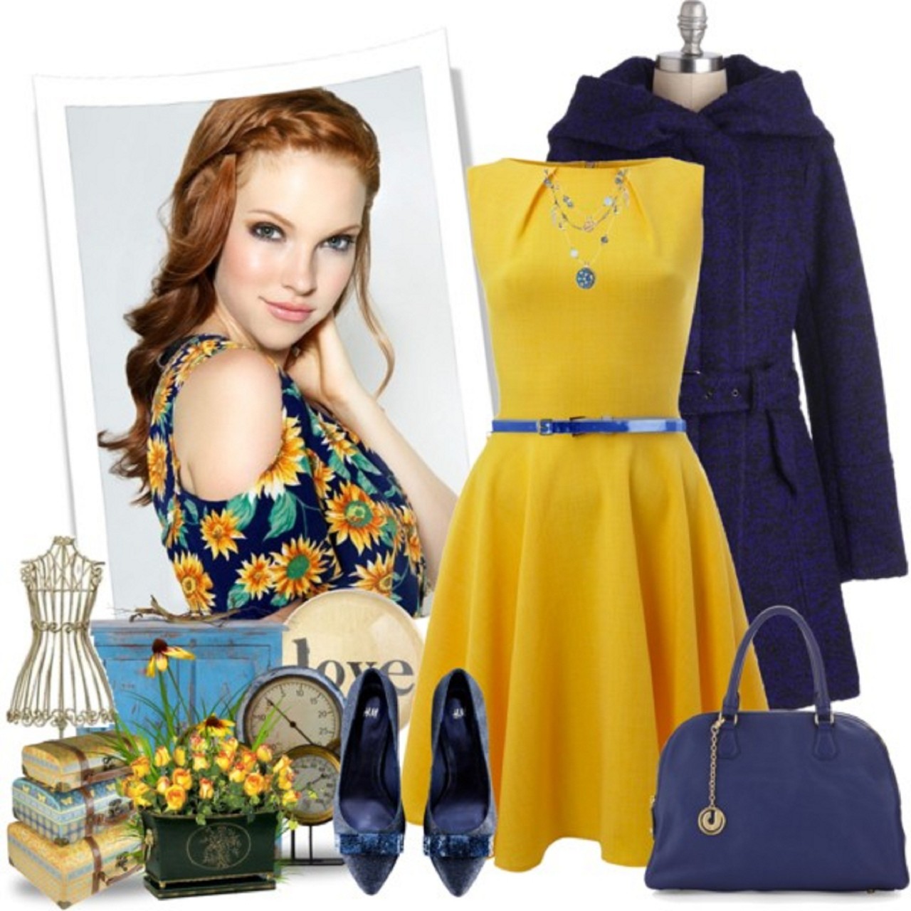 Классический тандем желтого и сапфирового синего цветов