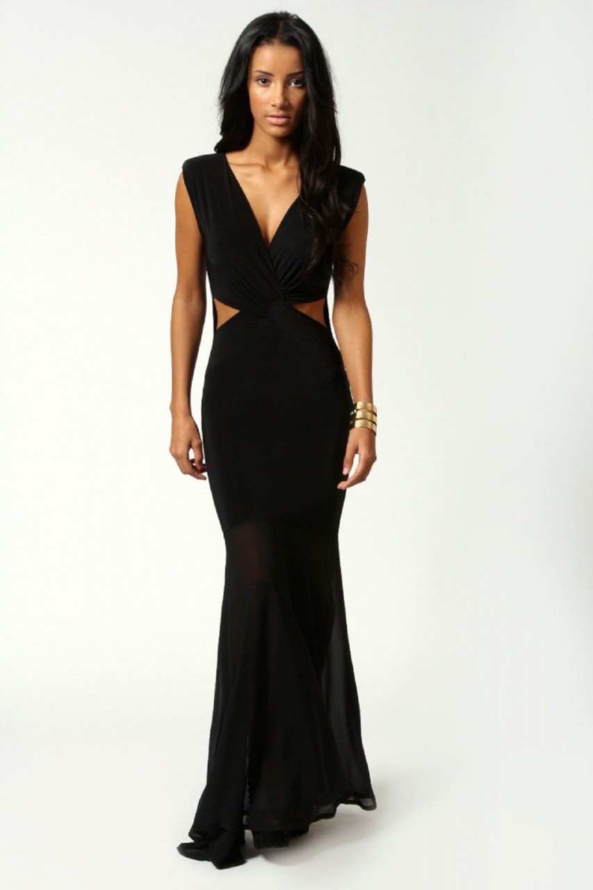 Вечернее платье с вырезами на талии