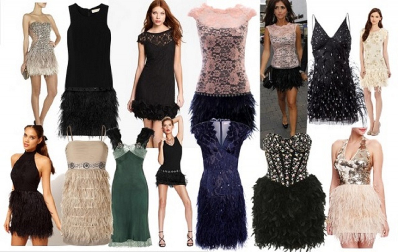 Платья с перьями