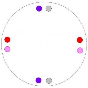 8 nitej raspolozhenie, кумихимо из восьми нитей, фенечка, японский шнурок
